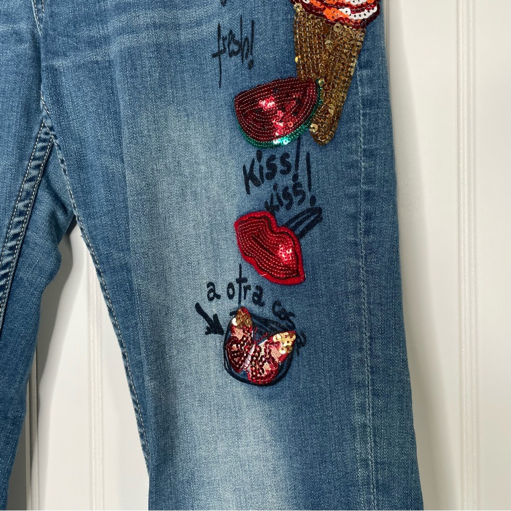 Desigual Embroidered Appliqué Skinny Jeans - Picture 4 of 11